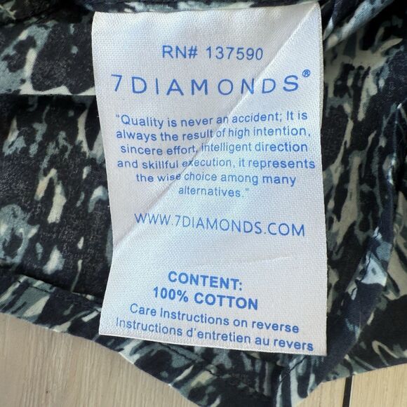 7 Diamonds Mens Size Large 100% Cotton Button Up 7063 Made Well Shirt Artsy - Picture 7 of 11